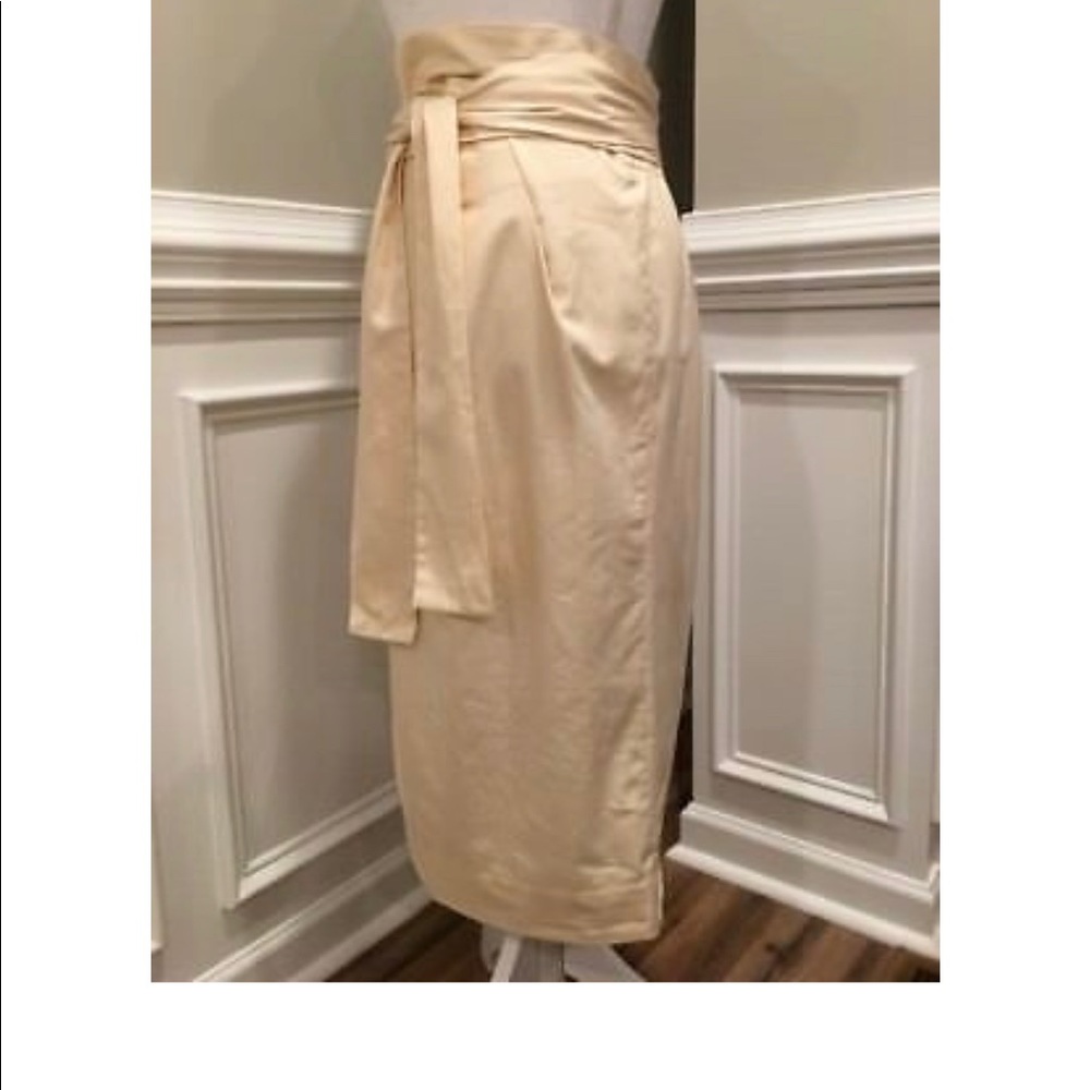 J-Crew Paper Bag Skirt in Twill Ivory